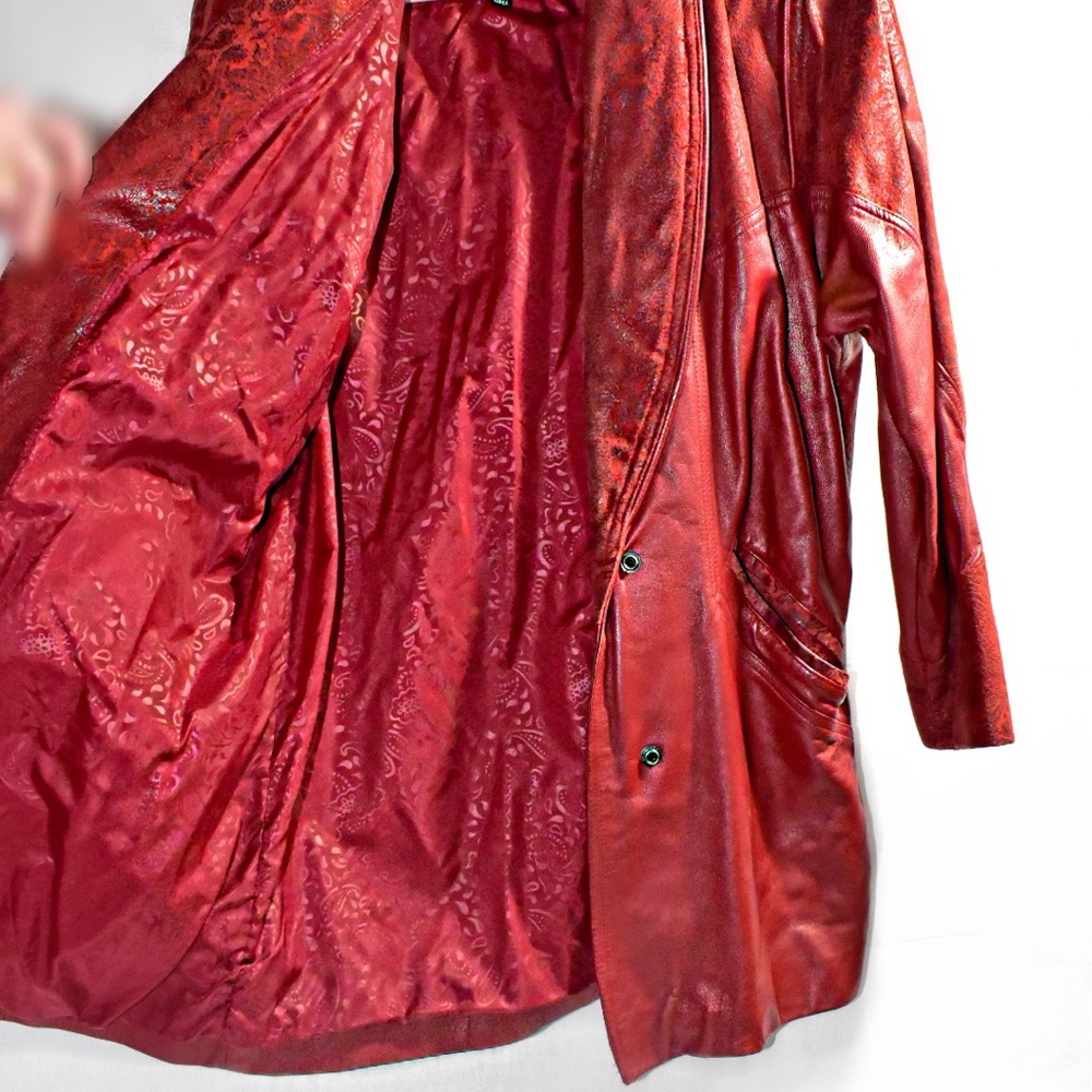 Red leather Jacket - Picture 2 of 5